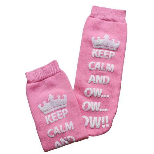 Keep Calm and Ow Socks (Pink)