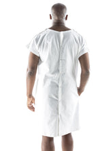 Load image into Gallery viewer, funny hospital robe for men white from behind