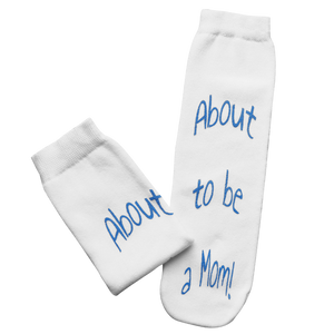 About To Be A Mom Socks (Blue)