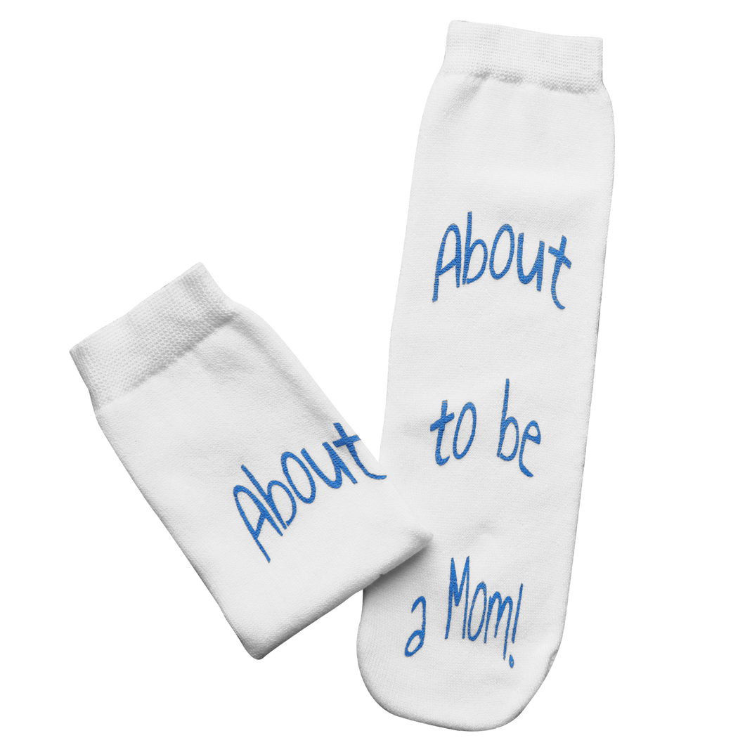 About To Be A Mom Socks (Blue)