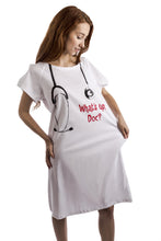 Load image into Gallery viewer, cute hospital robe for women white from front