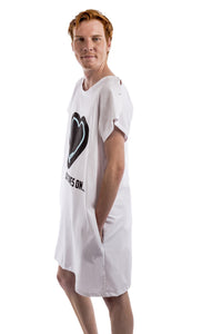 cool hospital gown for men white