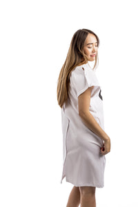 cute hospital gown for women white with heart