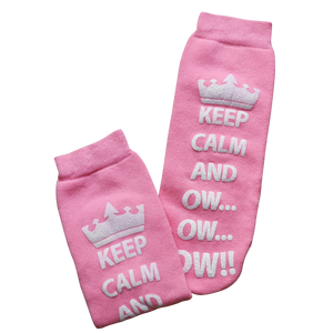 Keep Calm and Ow Socks (Pink)