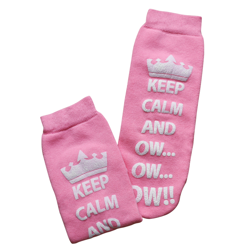 Keep Calm and Ow Socks (Pink)