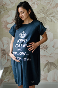 Keep Calm Ow (Navy) Maternity