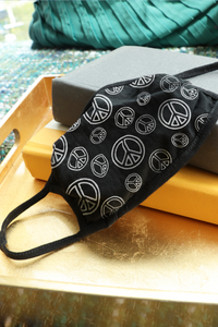 Peace Sign (Black) Face Mask