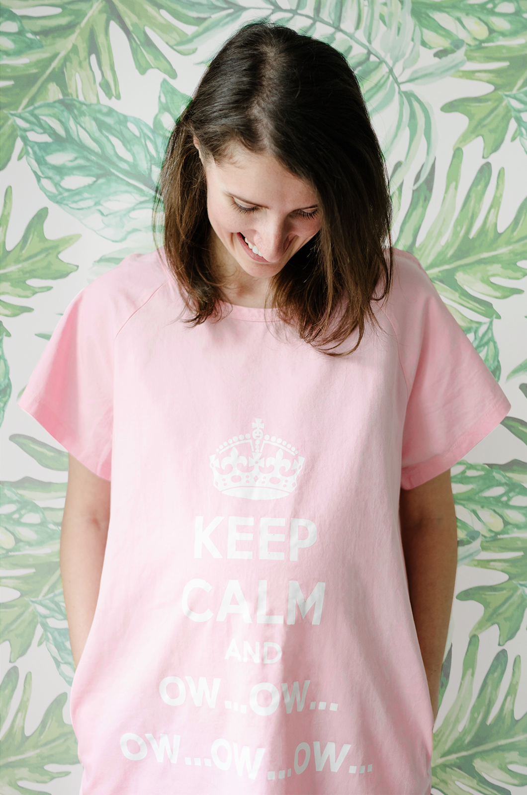 Keep Calm Ow (Pink) Maternity