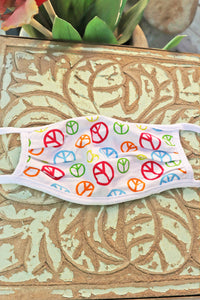 Peace Sign (White) Face Mask