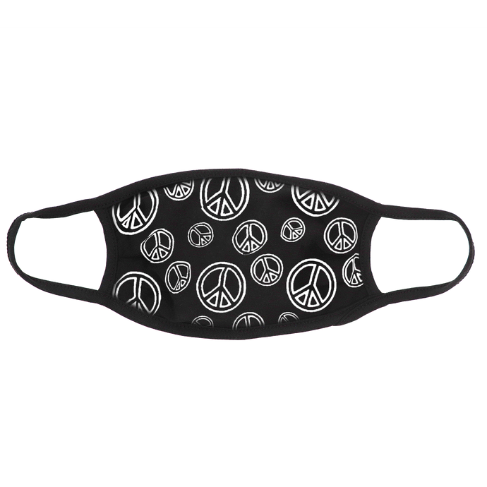 Peace Sign (Black) Face Mask