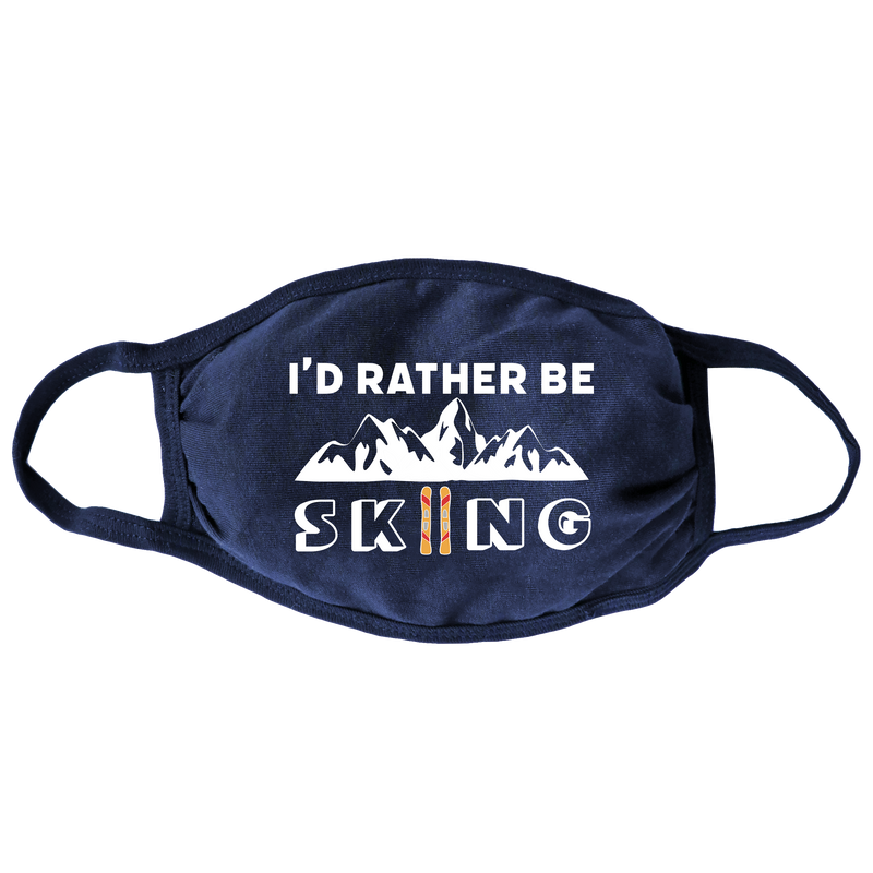 Rather Be Skiing (Navy) Face Mask