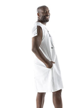 Load image into Gallery viewer, funny hospital robe for men white from side