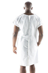funny hospital robe for men white from behind